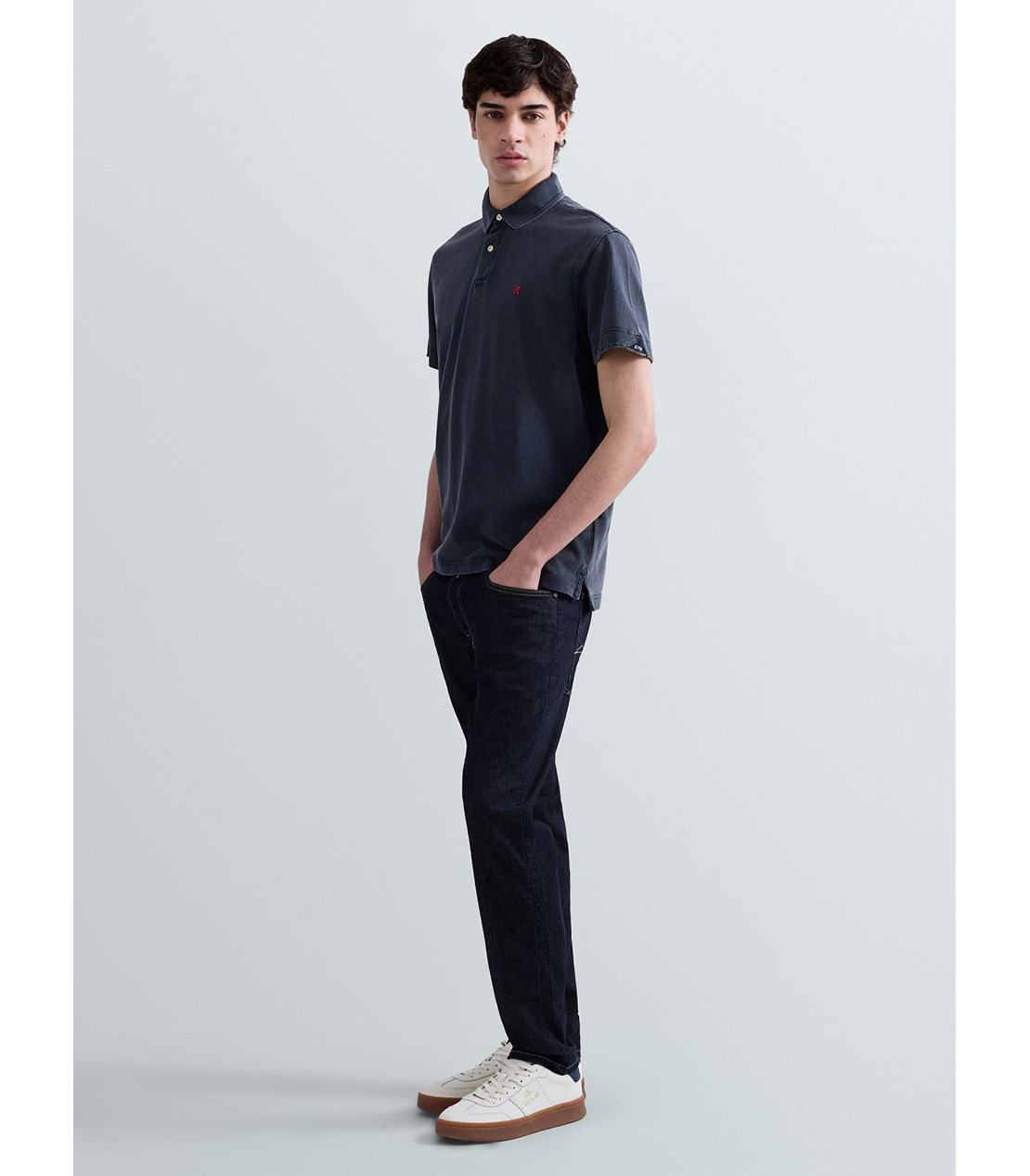 マーブルダイコットンピケポロシャツ 詳細画像 ダークネイビー 4